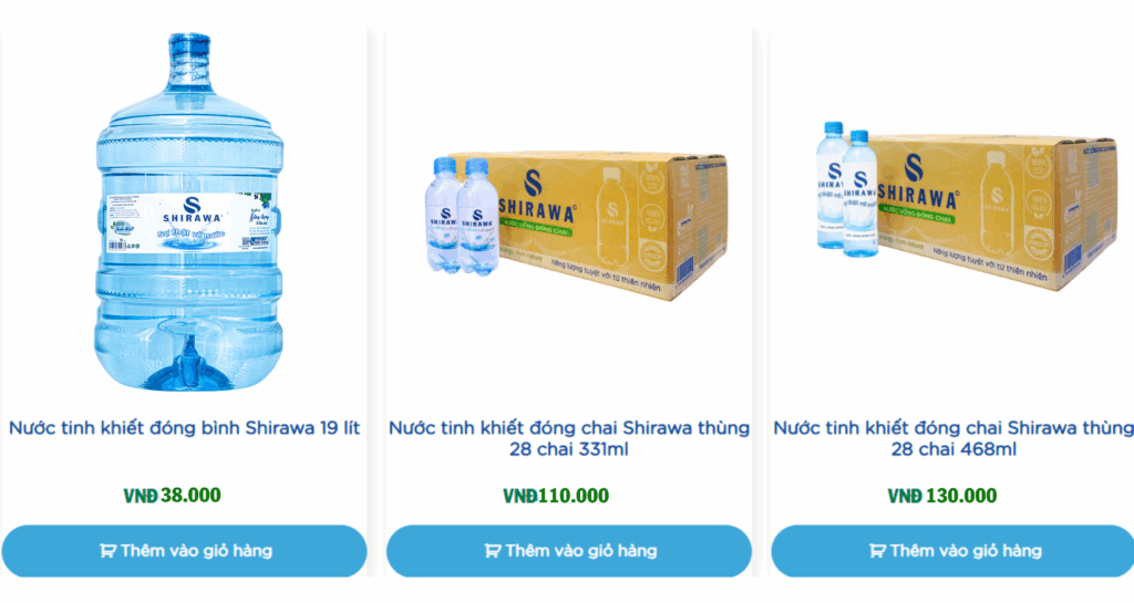Bảng giá nước suối bình giao nước uống Phú Giáo