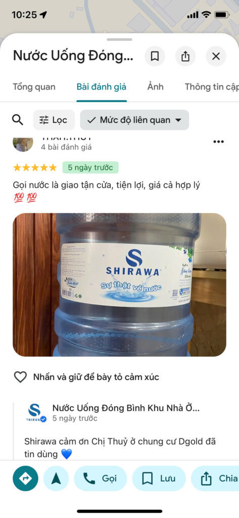 Đánh giá nước suối bình Vĩnh Lộc A (D'Gold) từ cư dân