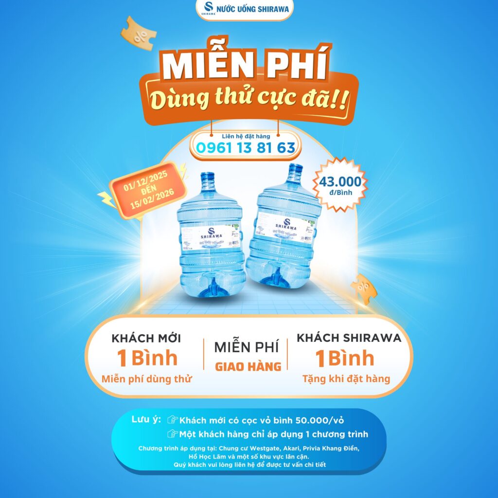 Nước suối Shirawa miễn phí TPHCM