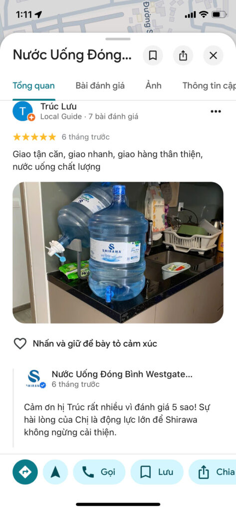 review nước đóng bình shirawa google maps westgate