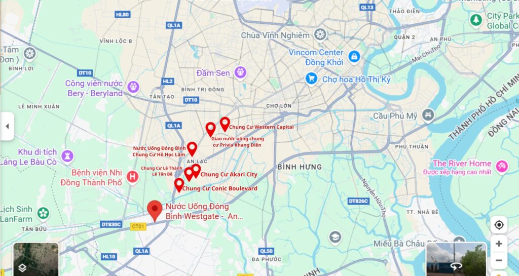 Các khu vực giao nước SHIRAWA miễn phí tại TPHCM: Westgate, Akari, Privia Khang Điền