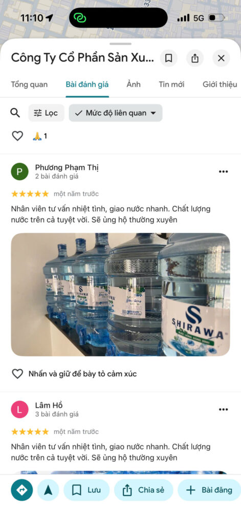 khách hàng đánh giá đại lý nước uống cho văn phòng