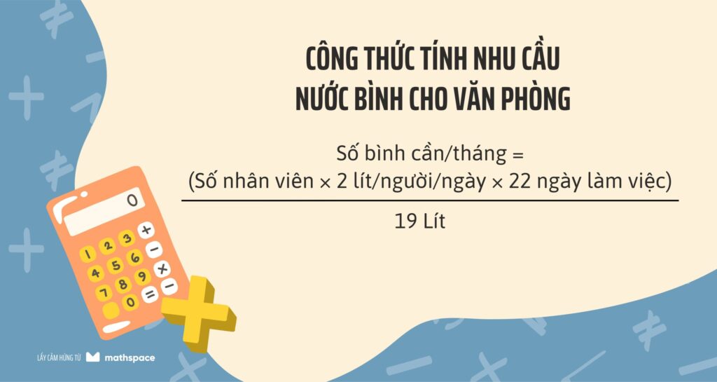 Công thức tính quy trình đặt nước bình văn phòng theo số lượng nhân viên