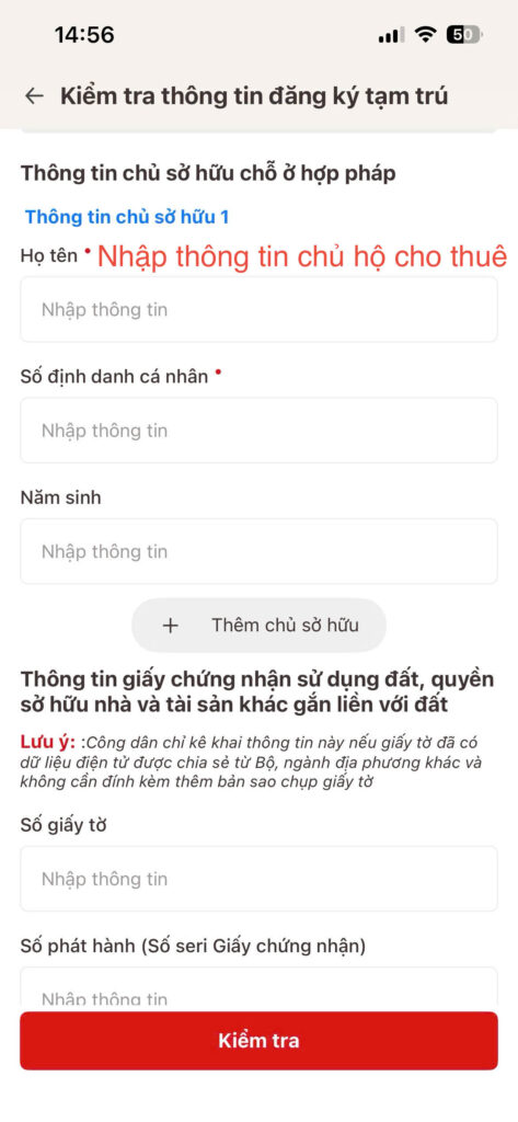 đăng ký tạm trú sau khi dọn vào chung cư