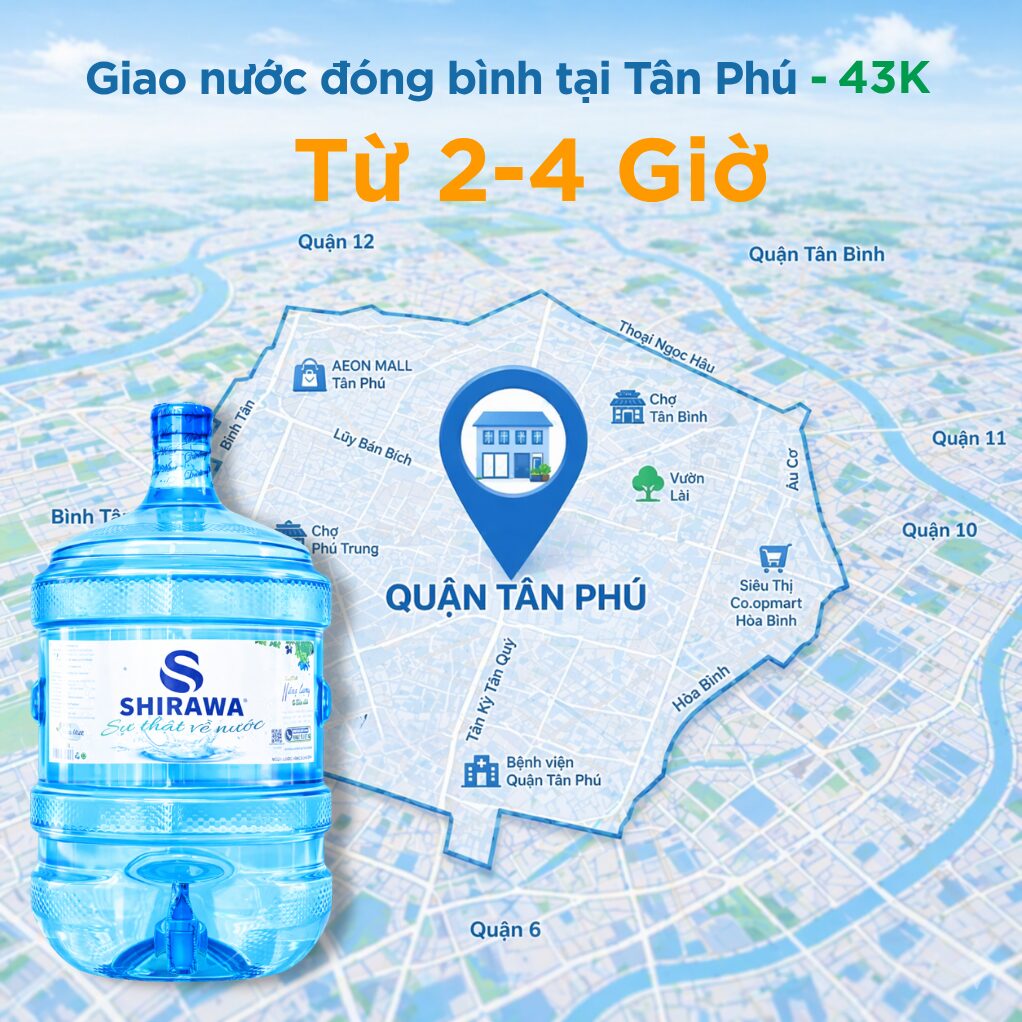 Giao nước đóng bình quận Tân Phú