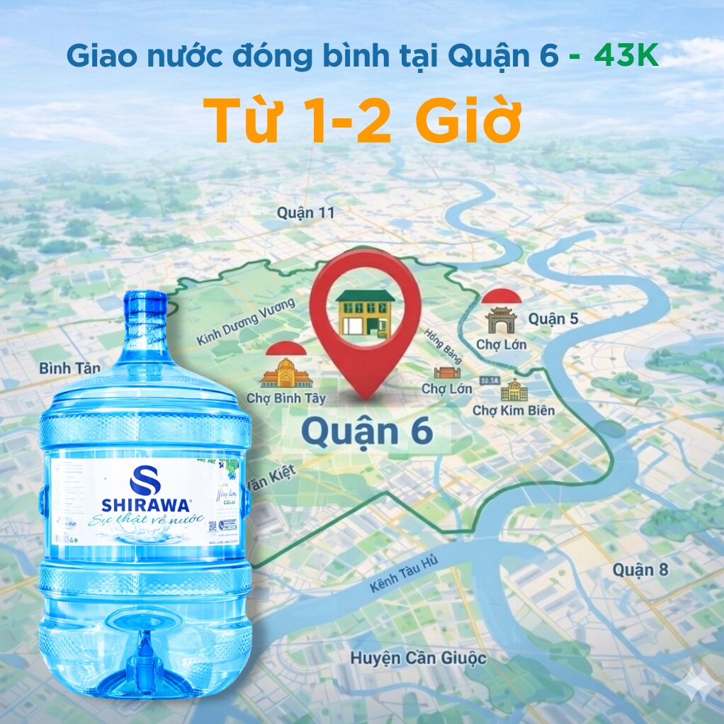 Giao nước đóng bình tại quận 6
