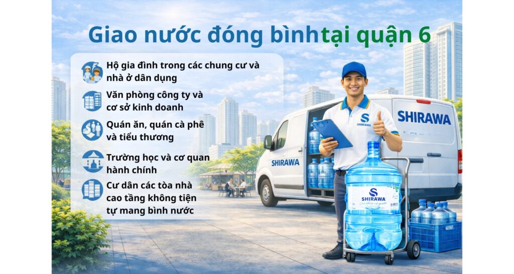 giao nước uống đóng bình tại quận 6