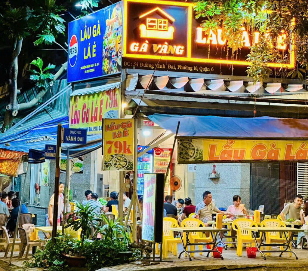 Quán Lẩu Gà Lá É Gà Vàng tại 34 Đường Vành Đai Quận 6 – lẩu gà lá é gần chung cư Privia Khang Điền