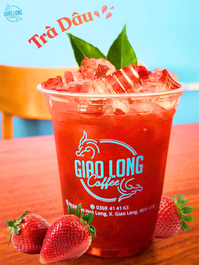 trà dâu 19k giao long coffe bến tre