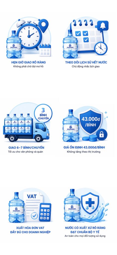 Điểm mạnh dịch vụ giao nước shirawa đường tân túc