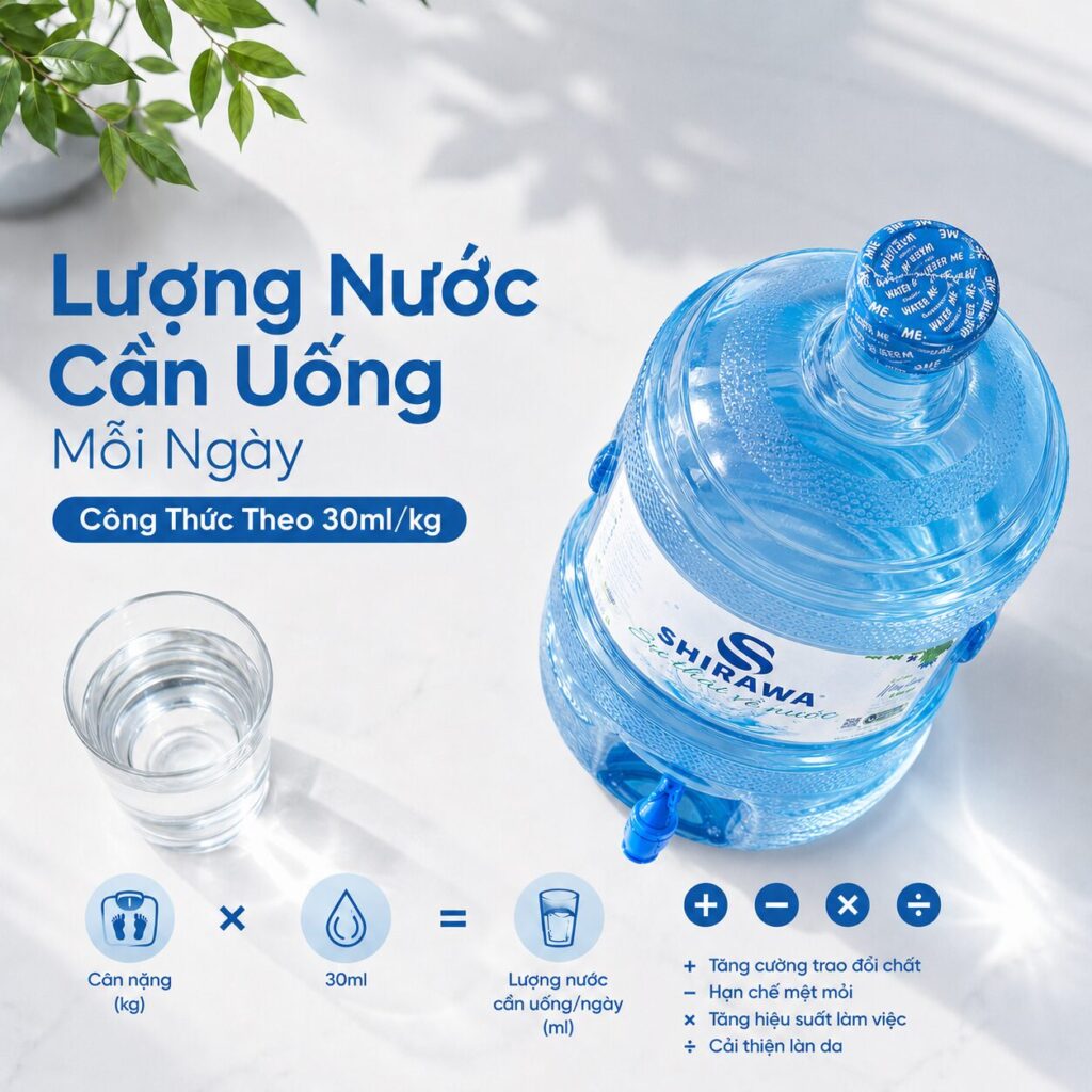 Lượng nước cần uống mỗi ngày
