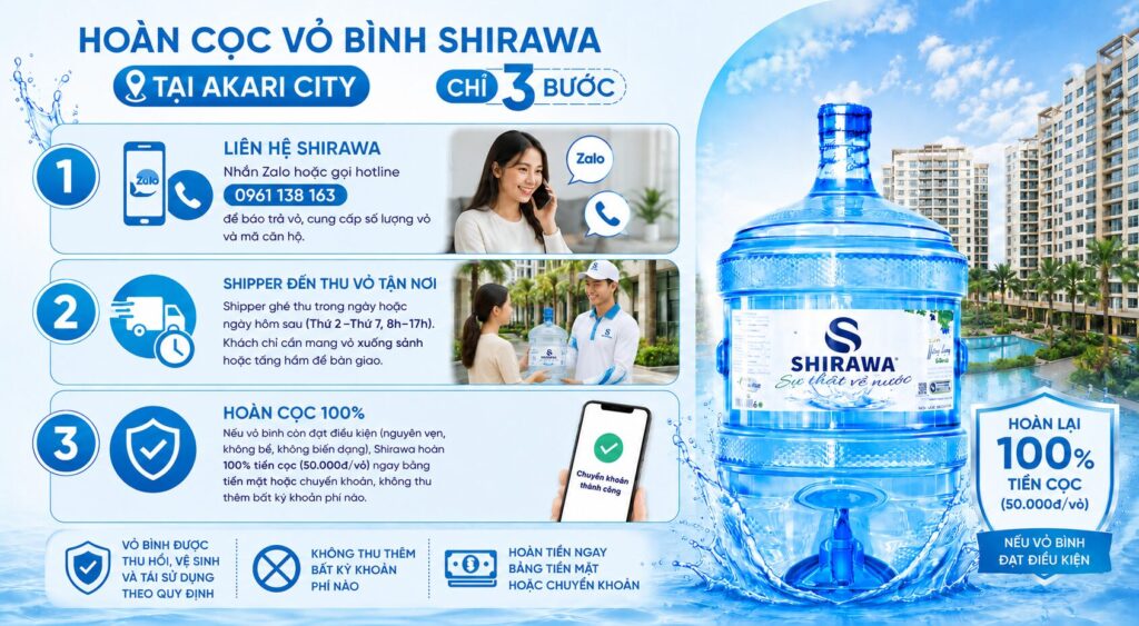 3 bước hoàn cọc vỏ akari city