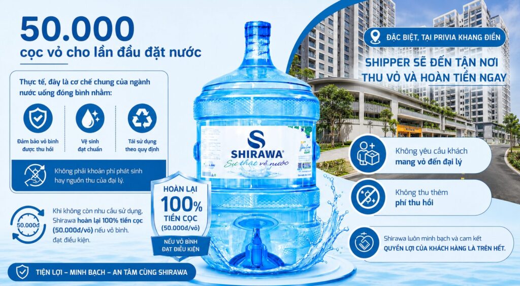 cọc vỏ 50.000 shirawa cho lần đầu đặt nước