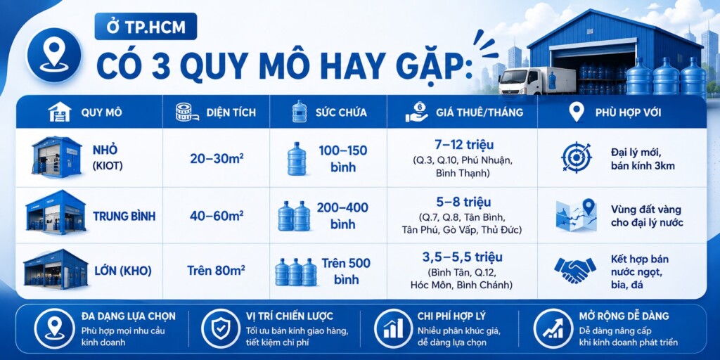 3 quy mô làm đại lý nước bình
