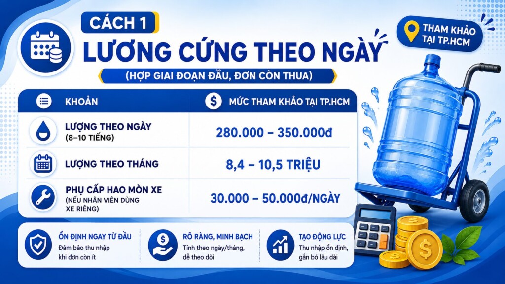 Cách 1 trả lương cứng theo ngày