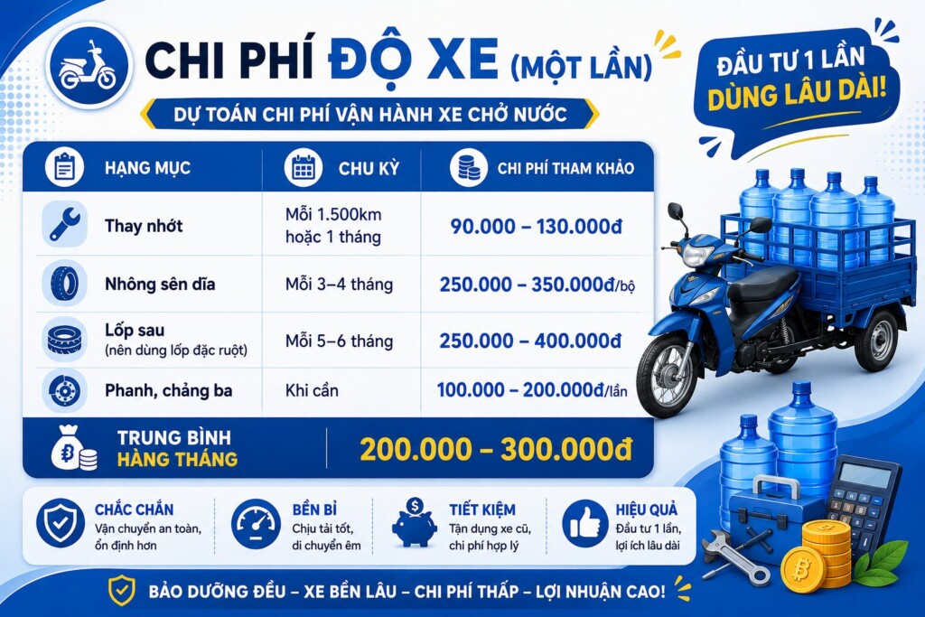 Chi phí độ xe 1 lần