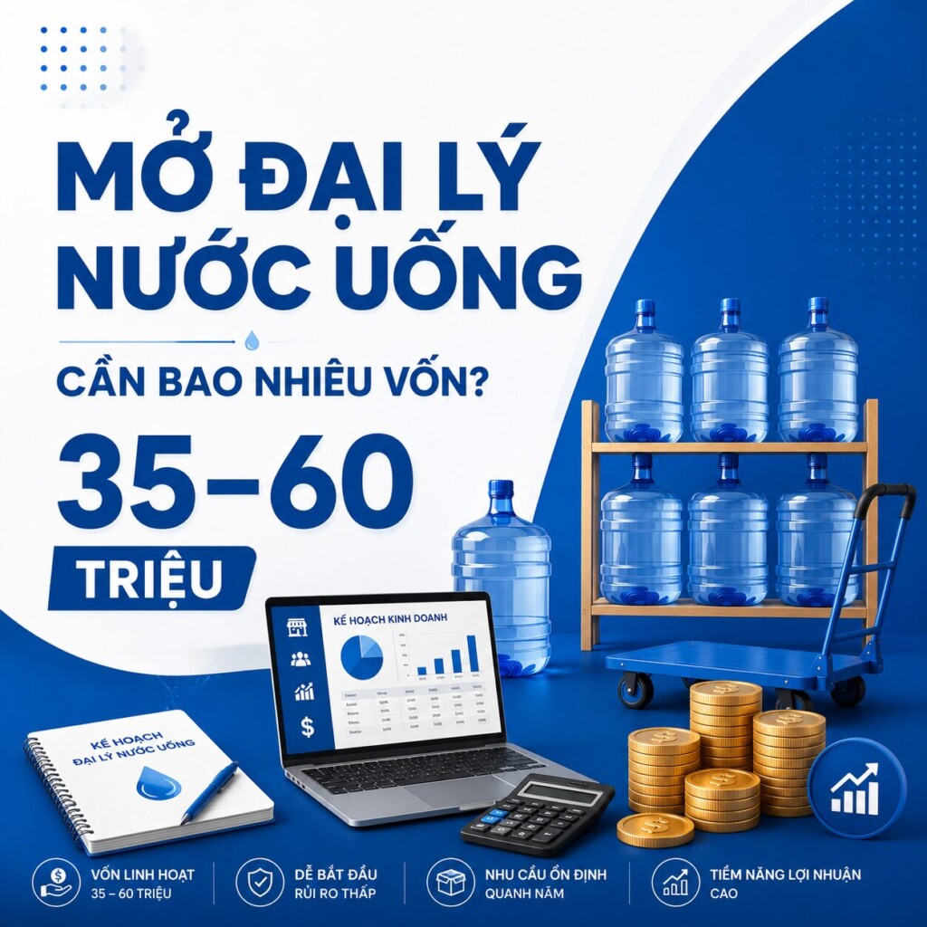 Mở đại lý nước cần bao nhiêu vốn