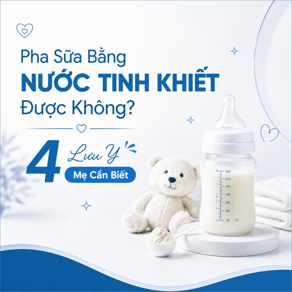 Pha sữa bằng nước tinh khiết được không