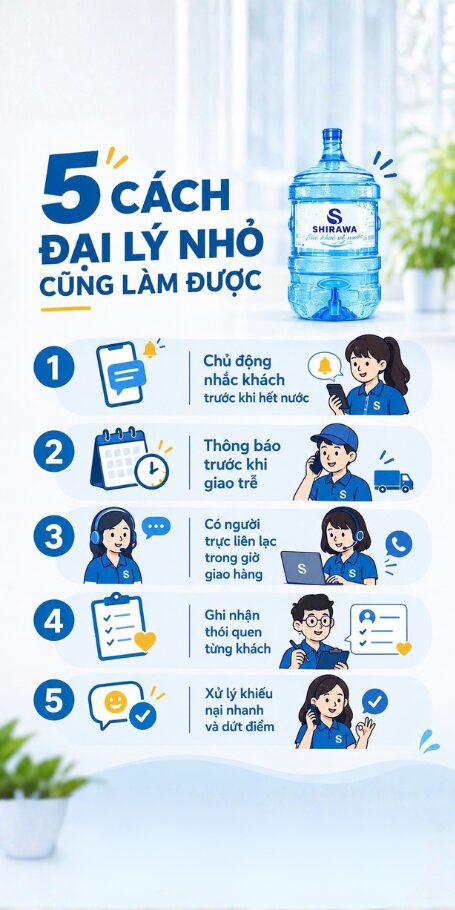 5 cách kinh doanh đại lý nước bình giữ khách